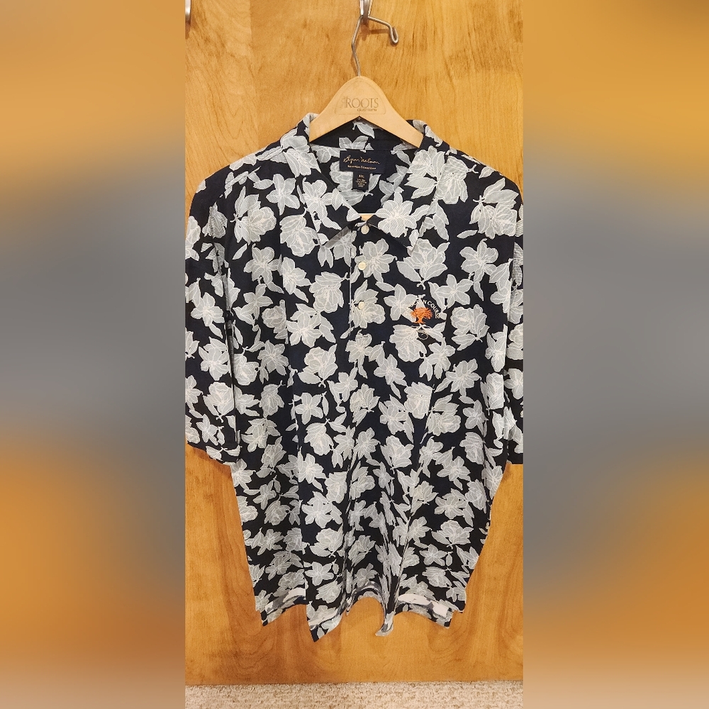 The Ocean Course Floral Black and White Men's Shirt